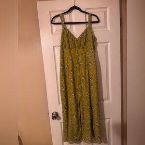 Abercrombie & Fitch Olive Green Smocked Dress